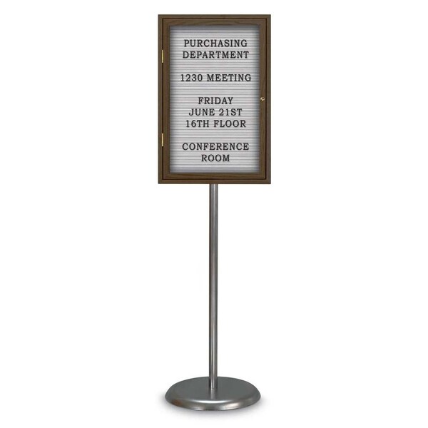 United Visual Products Corkboard, Triple Door, Radius Frame, 72x48", Bronze/Buff UV70055-BRONZE-BUFF - main